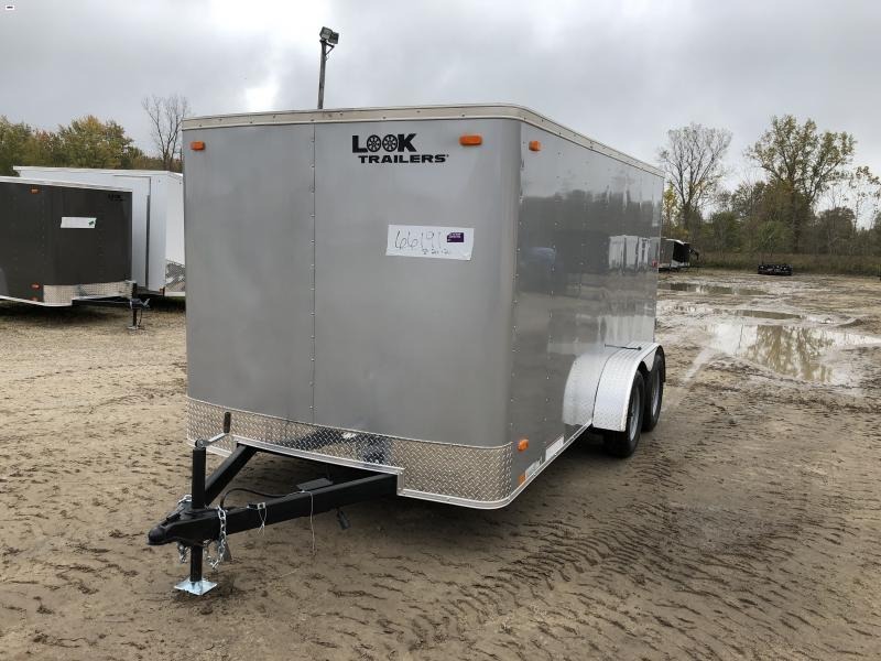 Look Trailers 7x14 Ramp Door Enclosed Cargo Trailer Silver Look Trailers 7x14 Ramp Door Enclosed Cargo Trailer Silver