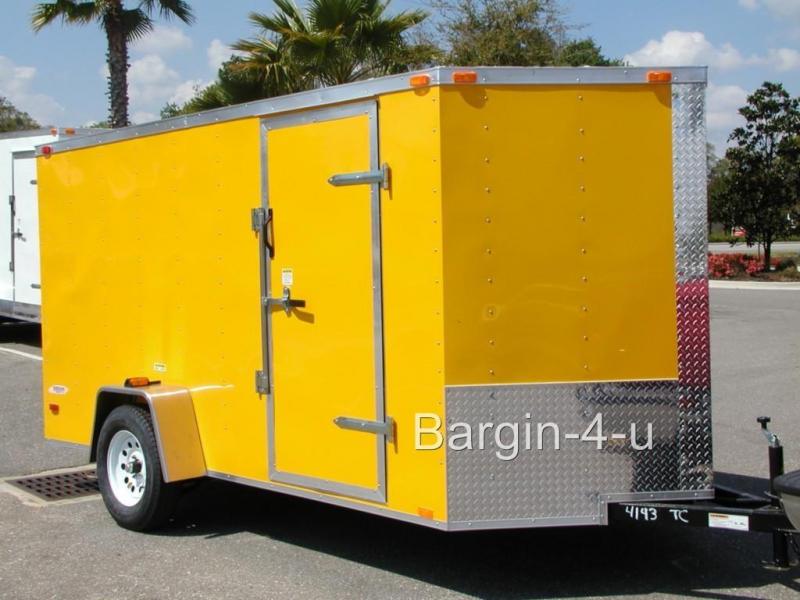 NEW 6 X 12 ENCLOSED CARGO TRAILER-YELLOW