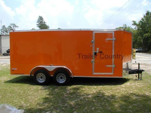 NEW 7X16 Elite Series ENCLOSED CARGO TRAILER-ORANGE