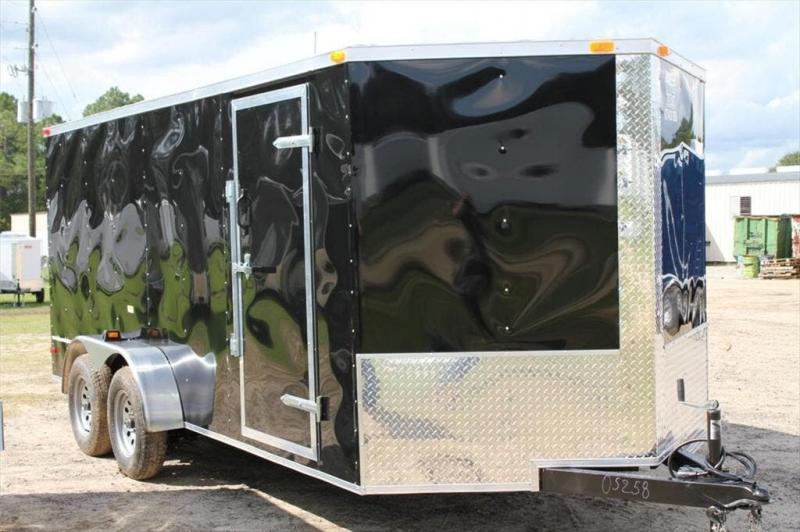 NEW 7 X 14 V-NOSED ENCLOSED CARGO TRAILER