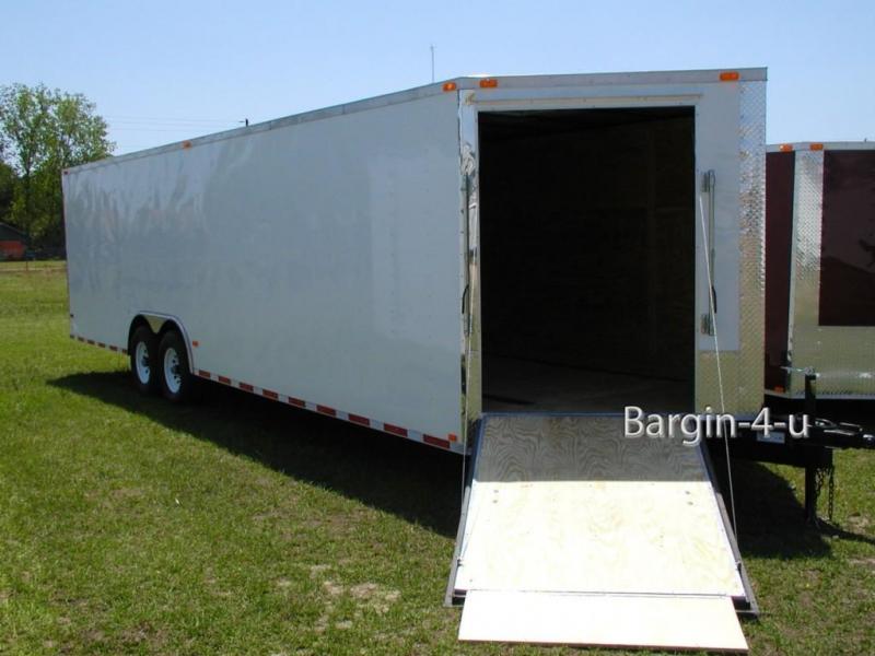 NEW 8.5 X 24 ENCLOSED CARGO TRAILER-RAMP IN V-NOSE