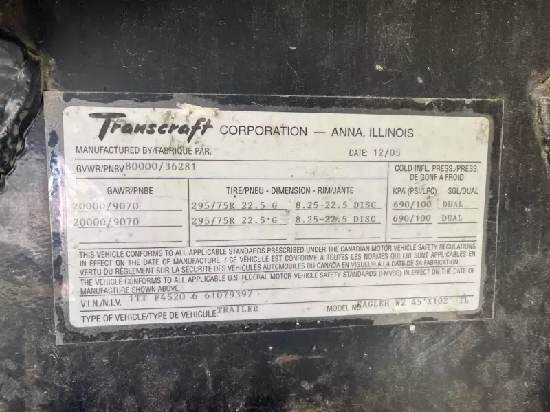 used Flatbed Semi Trailers Transcraft  for sale, in Cordova, TN Thumbnail 2