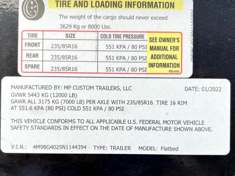 used Equipment / Flatbed Trailers MP Custom  for sale, in Slayden, MS Thumbnail 8
