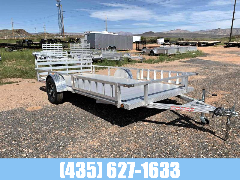 Primo 7X14 Aluminum Utility w/ Bi-Fold Gate and Side Loading Ramps Primo 7X14 Aluminum Utility w/ Bi-Fold Gate and Side Loading Ramps