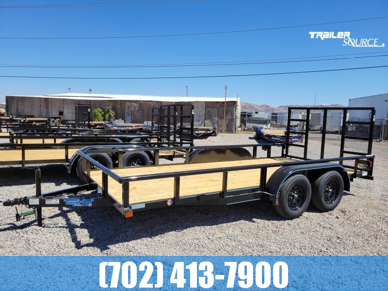 Top Hat 7x18 Utility Trailer with Rear Ramp Gate Pipetop Rails Top Hat 7x18 Utility Trailer with Rear Ramp Gate Pipetop Rails