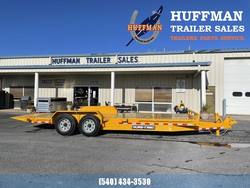 Sure Trac 18+4 Tilt Bed Equipment Trailer YELLOW Sure Trac 18+4 Tilt Bed Equipment Trailer YELLOW