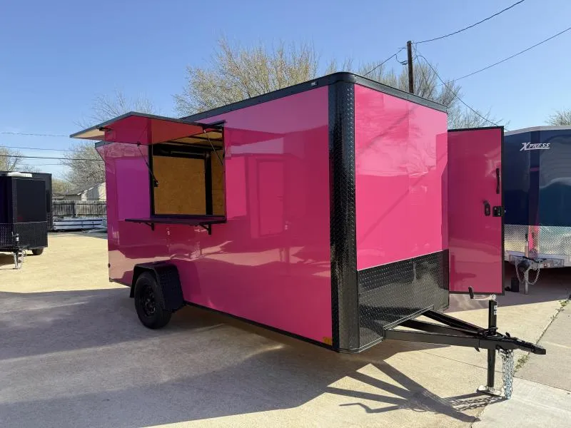  2026 New 6x14 SA Screwless Vending Enclosed Trailer | Blackout | Spoiler Package | .08 Polycor | Dexter Axle | 1027