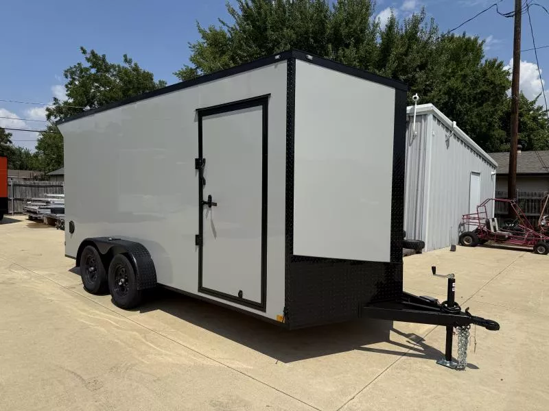 2026 New 7x16 Screwless Enclosed Trailer | Blackout | Spoiler Package | 7' Interior | .08 Polycor