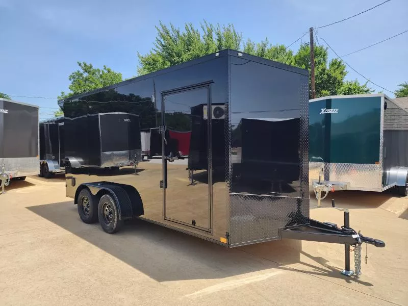 2026 New 7x16 Screwless Enclosed Trailer | Blackout | Spoiler Package | 7' Interior | .08 Polycor