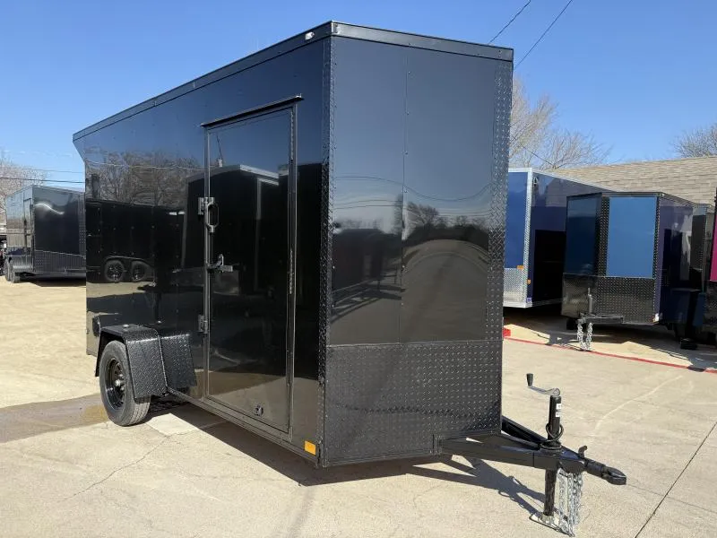 2026 New 6x12 SA Enclosed Trailer | Blackout | Spoiler Package | 7' Interior | .08 Polycor | Dexter Axles | 975