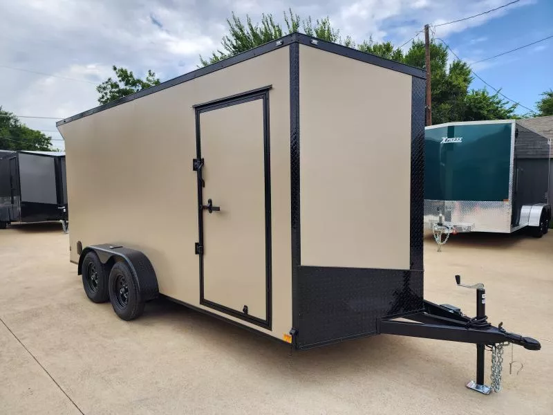  2026 New 7x16 Screwless Enclosed Trailer | Blackout | Spoiler Package | 7' Interior | .08 Polycor