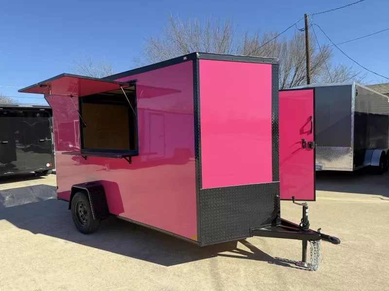 2026 New 6x12 SA Screwless Vending Enclosed Trailer | Blackout | Spoiler Package | .08 Polycor | Dexter Axle | 959