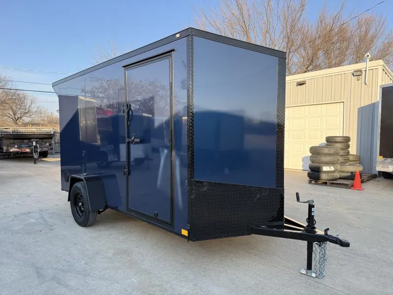 2026 New 6x12 SA Screwless Enclosed Trailer | Blackout | Spoiler Package | .08 Polycor | Dexter Axle | 977