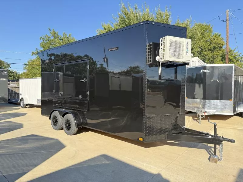 2026 New 7x18 TA3 Screwless Vending Enclosed Trailer | Blackout | Spoiler Package | 8'6" Interior | 50 AMP Electric Pkg. | .08 Polycor | 861