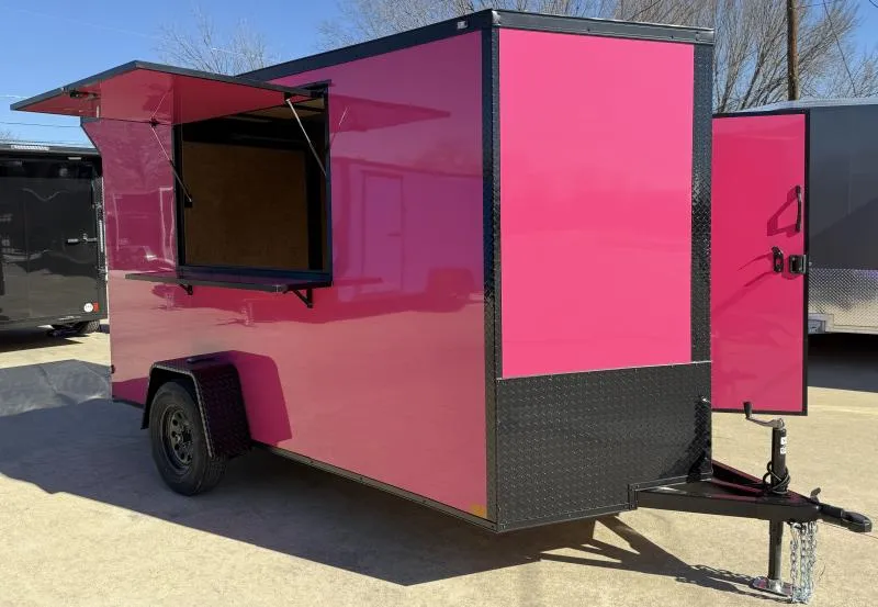 2026 New 6x12 SA Screwless Vending Enclosed Trailer | Blackout | Spoiler Package | .08 Polycor | Limited Edition | Dexter Axle | El Paso | 1025