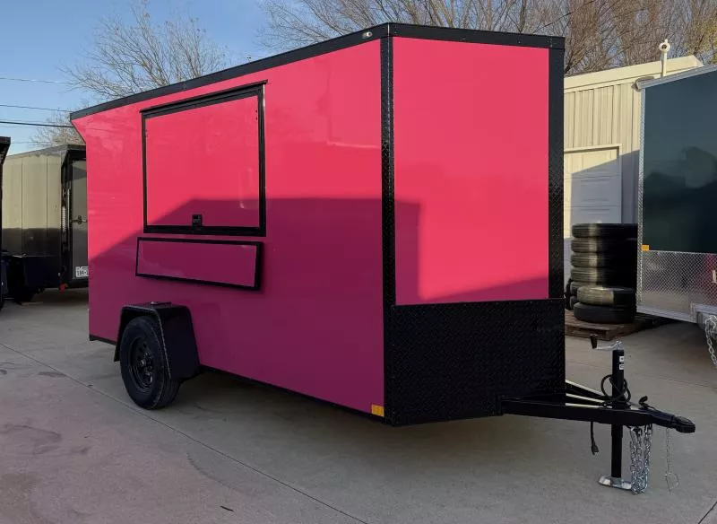 2026 New 6x12 SA Screwless Vending Enclosed Trailer | Blackout | Spoiler Package | .08 Polycor | Dexter Axle | 937