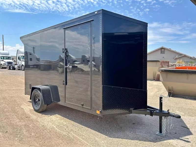 2026 New 6x12 SA Screwless Enclosed Trailer | Blackout | Spoiler Package | .08 Polycor | El Paso 