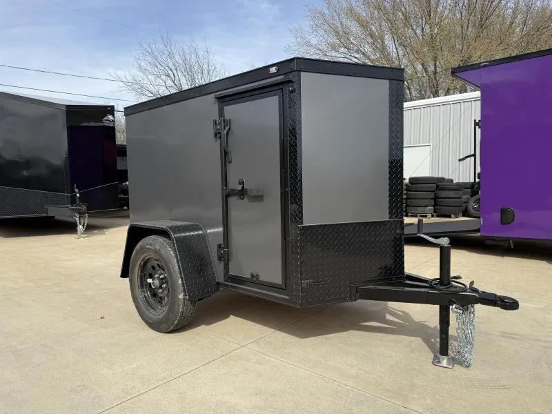  2026 New 4x6 SA Screwless Enclosed Trailer | Blackout | Rubber Floors | 4' Interior | .08 Polycor | Dexter Axle | 1031