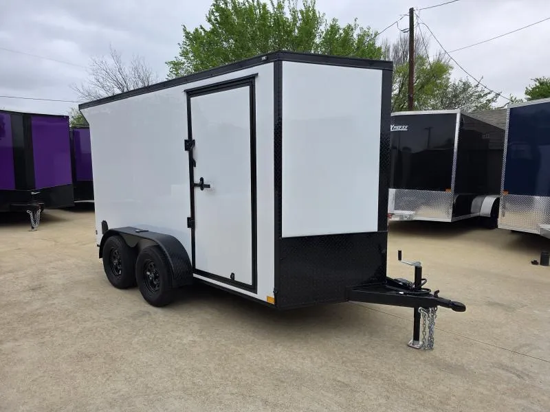 2026 New 6x12 TA Screwless Enclosed Trailer | Blackout | Spoiler Package | .08 Polycor | E- Tracks | Dexter Axle | 1045