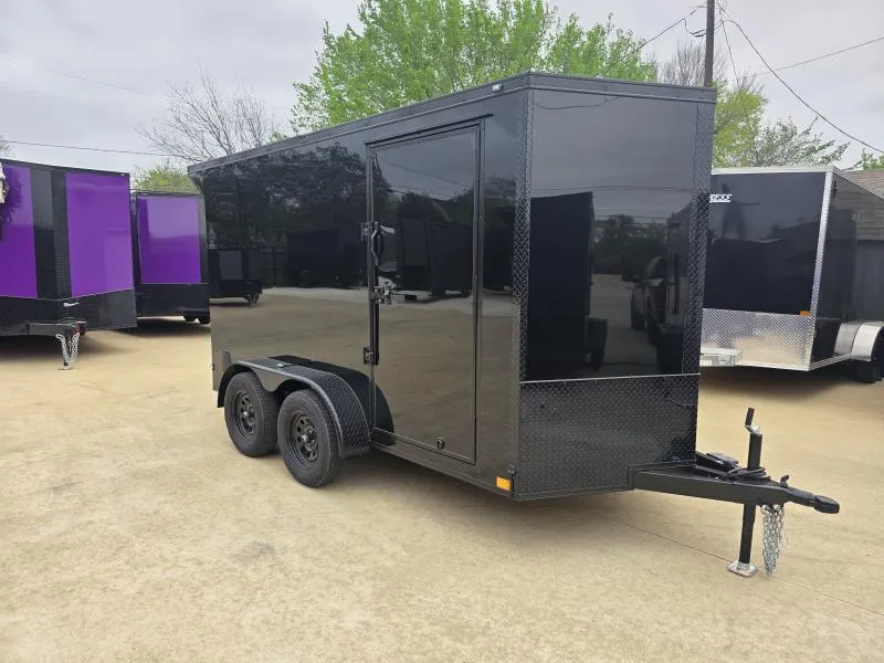 2026 New 6x12 TA Screwless Enclosed Trailer | Blackout | Spoiler Package | .08 Polycor | Dexter Axle | 1045