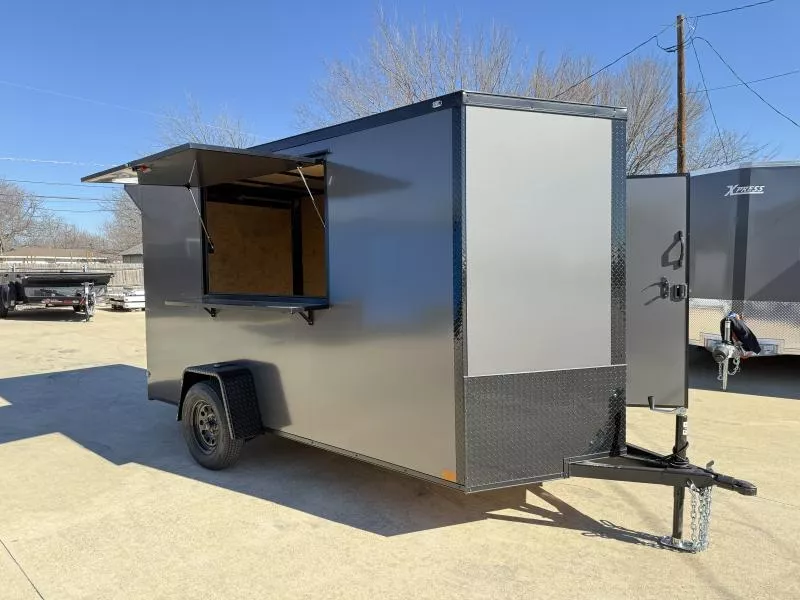 2026 New 6x12 SA Screwless Vending Enclosed Trailer | Blackout | Spoiler Package | .08 Polycor | Dexter Axle | 956