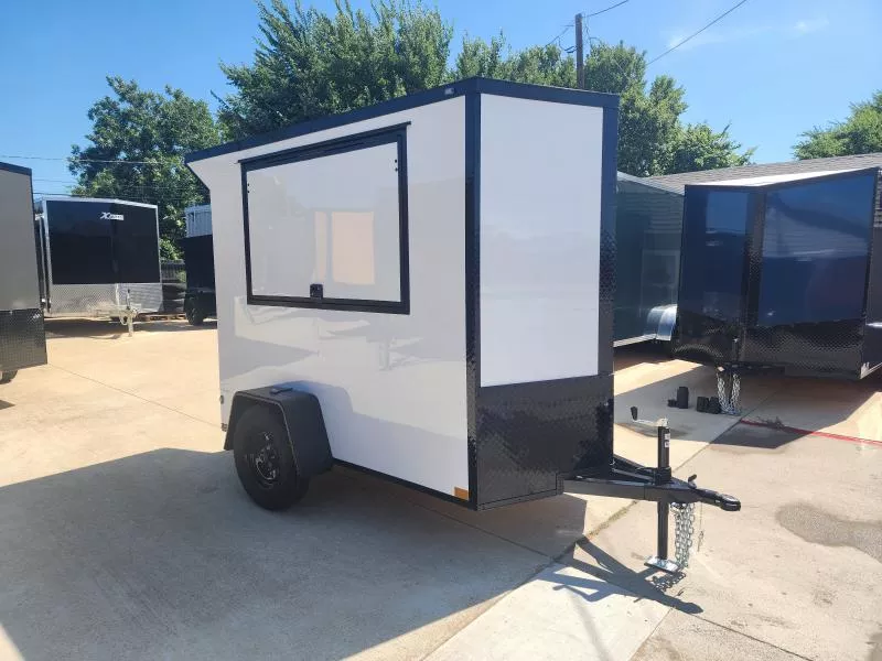 2026 New 5x8 SA Screwless Vending Enclosed Trailer | Blackout | Spoiler Package | .08 Polycor