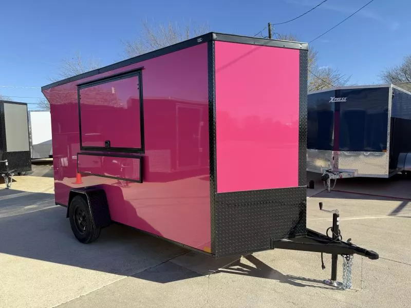 2026 New 6x12 SA Screwless Vending Enclosed Trailer | Blackout | Spoiler Package | .08 Polycor | Dexter Axle | 937