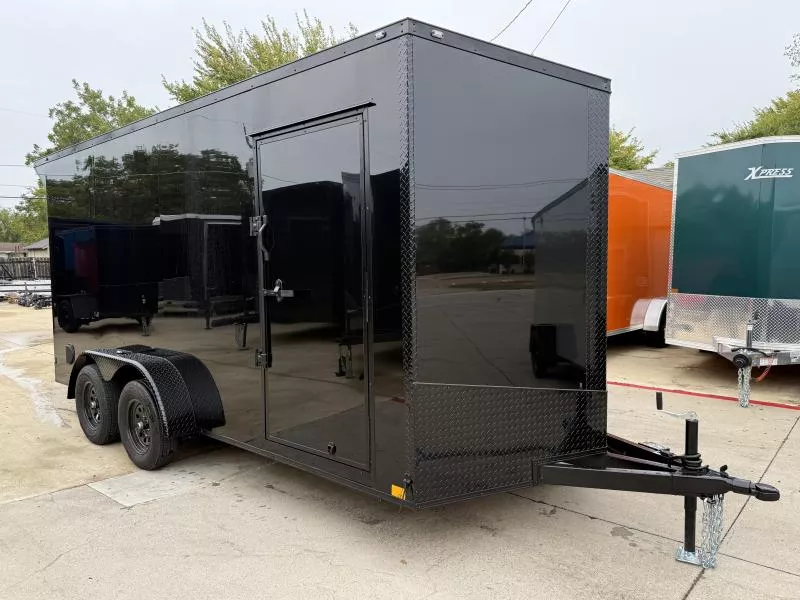 2026 New 7x16 TA Screwless Enclosed Trailer | Blackout | Spoiler Package | 7' Interior | .08 Polycor | 880