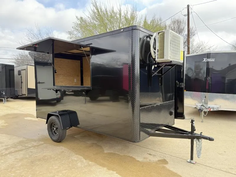 2026 New 6X12 SA Screwless Vending Enclosed Trailer | Spoiler Package | Sink & 50 AMP Electric Pkg. w/Mini Split | .08 Polycor | Dexter Axle | 1017