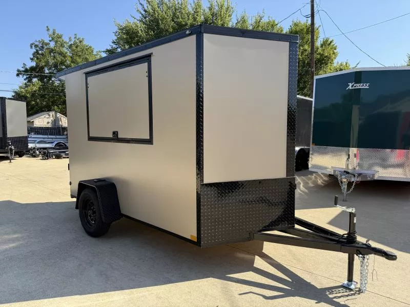 2026 New 6x10 SA Screwless Vending Enclosed Trailer | Blackout | Spoiler Package | Sink Pkg. | 50 AMP Electric Pkg. | Barn Doors | .08 Polycor | 830