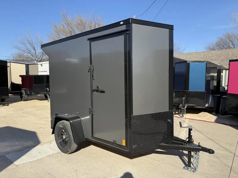 2026 New 5x8 SA Screwless Enclosed Trailer | Blackout | Spoiler Package | .08 Polycor | Dexter Axle | 1010
