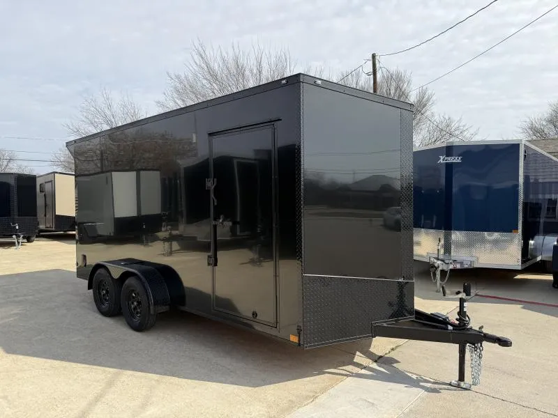 2026 New 7x16 TA Screwless Enclosed Trailer | Blackout | Spoiler Package | 7' Interior | .08 Polycor | Dexter Axles | 997