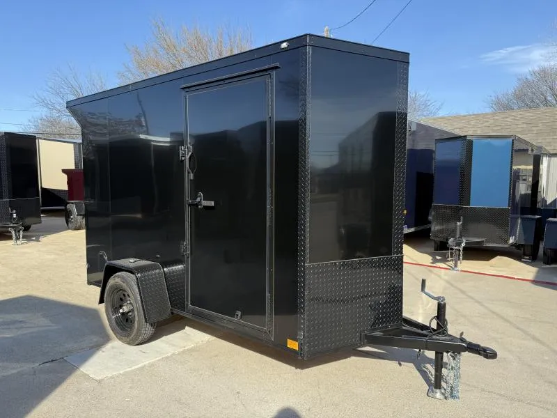 2026 New 5x10 SA Screwless Enclosed Trailer | Blackout | Spoiler Package | .08 Polycor | Dexter Axle | 1012
