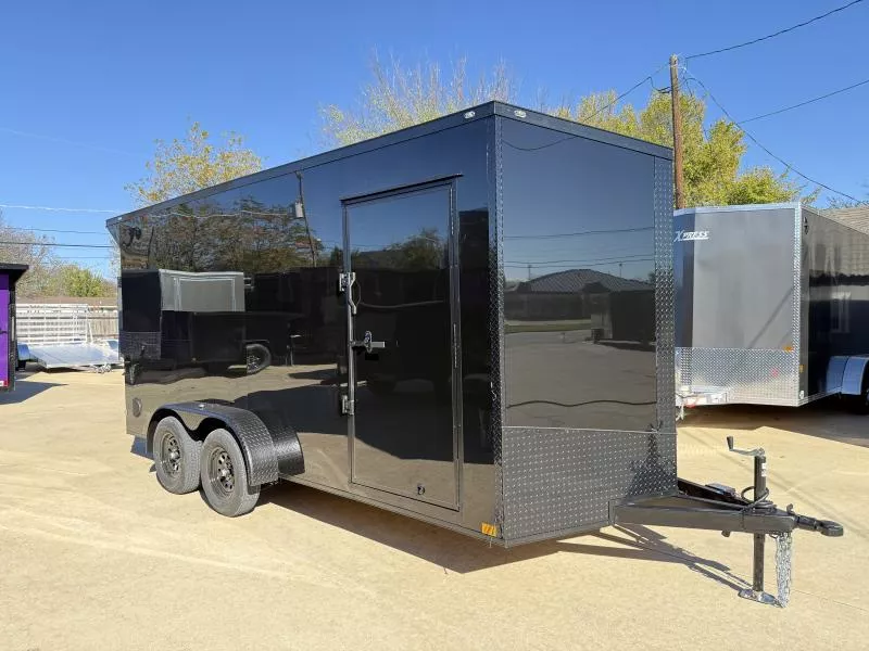 2026 New 7x16 TA Screwless Enclosed Trailer | Blackout | Spoiler Package | 7' Interior | .08 Polycor | 918