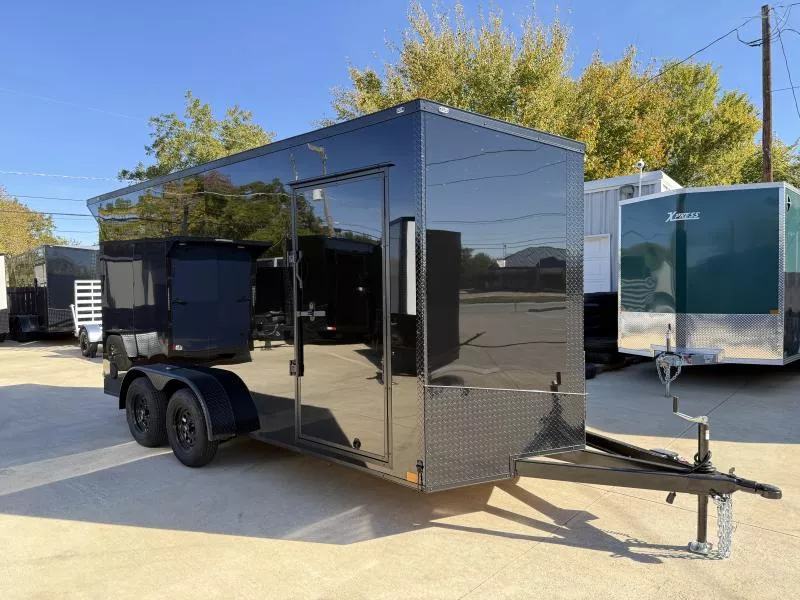 2026 New 7x16 TA Screwless Enclosed Trailer | Blackout | Spoiler Package | 7' Interior | .08 Polycor | 902