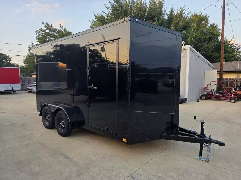 2026 New 7x14 TA Screwless Enclosed Trailer | Blackout | Spoiler Package  | 7' Interior | .08 Polycor