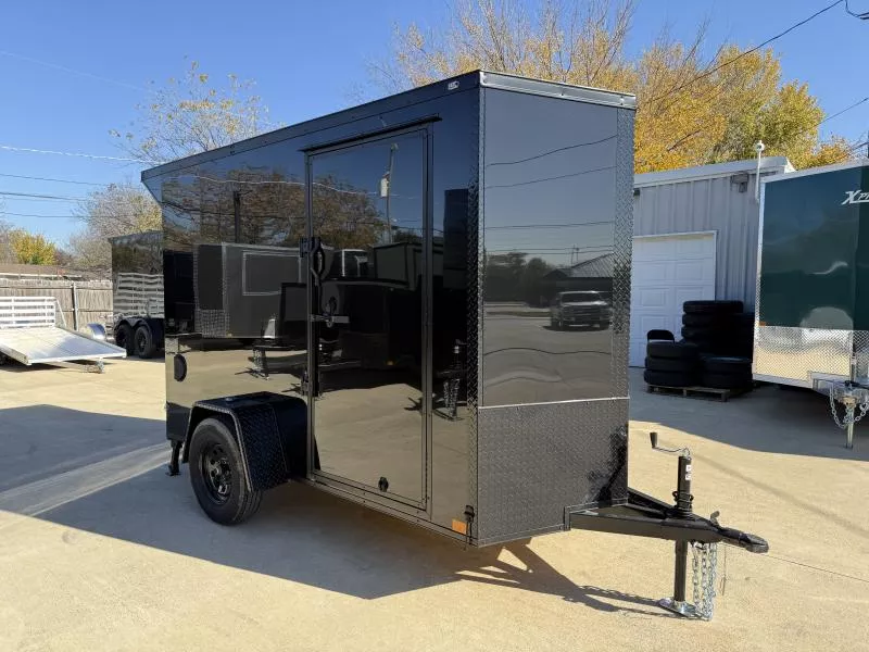 2026 New 5x10 SA Screwless Enclosed Trailer | Blackout | Spoiler Package | .08 Polycor | E- Tracks | Dexter Axle | 926