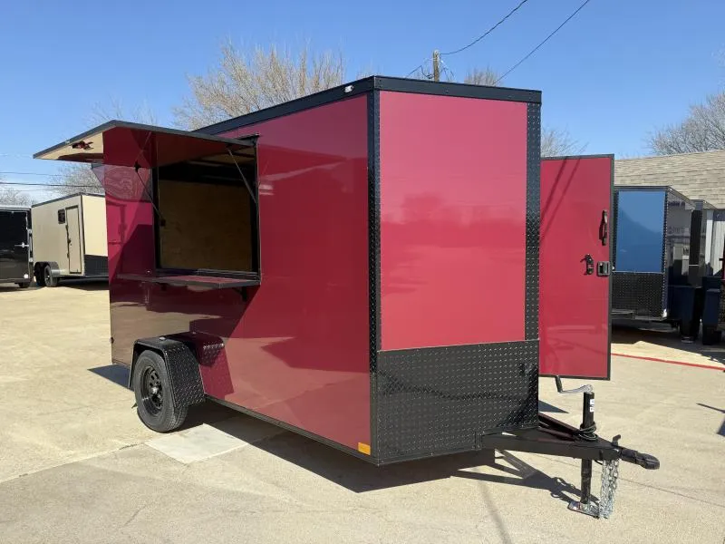 2026 New 6x12 SA Screwless Vending Enclosed Trailer | Blackout | Spoiler Package | .08 Polycor | 1007