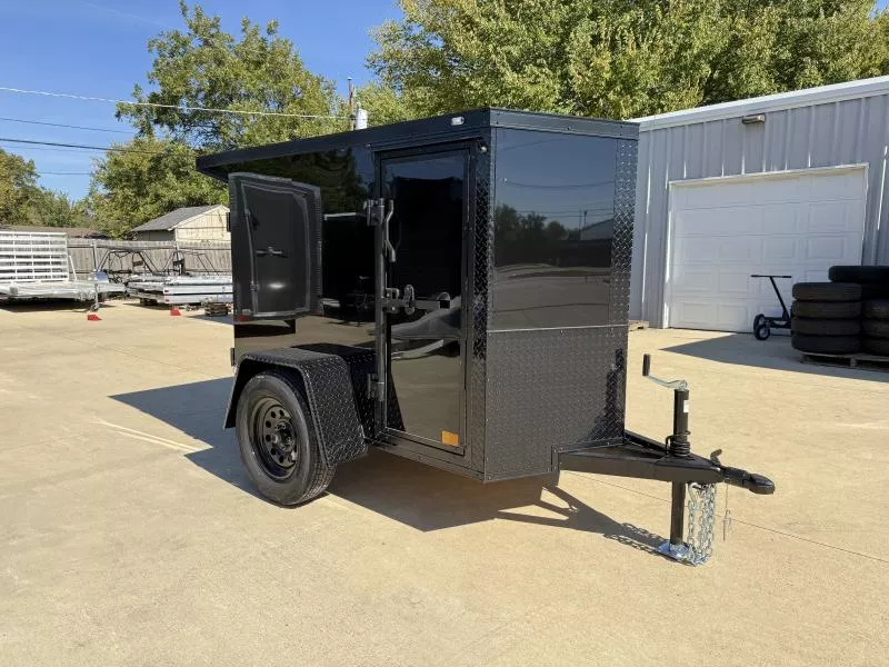 2026 New 4x6 SA Screwless Enclosed Farrier Trailer | Blackout | Spoiler Package | Barn Doors | 4'6" Interior | .08 Polycor |  896