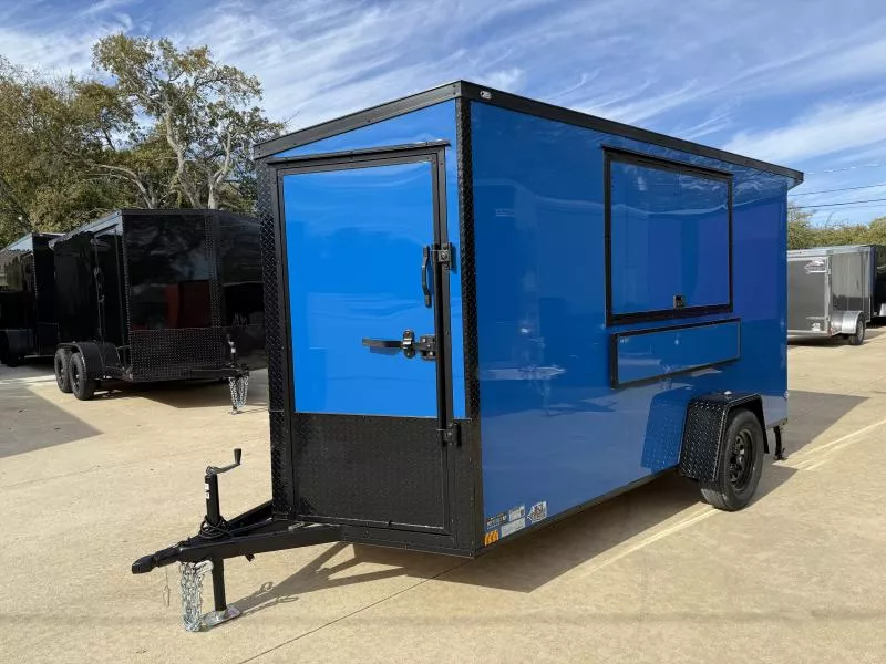 2026 New 6x12 SA Screwless Vending Enclosed Trailer | Blackout | Spoiler Package | .08 Polycor | 913