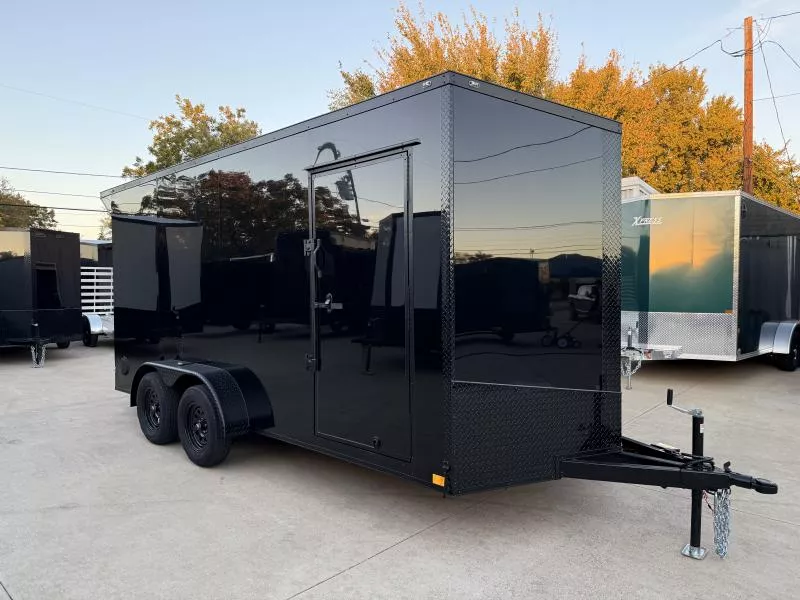 2026 New 7x16 TA Screwless Enclosed Trailer | Blackout | Spoiler Package | 7' Interior | .08 Polycor | 905