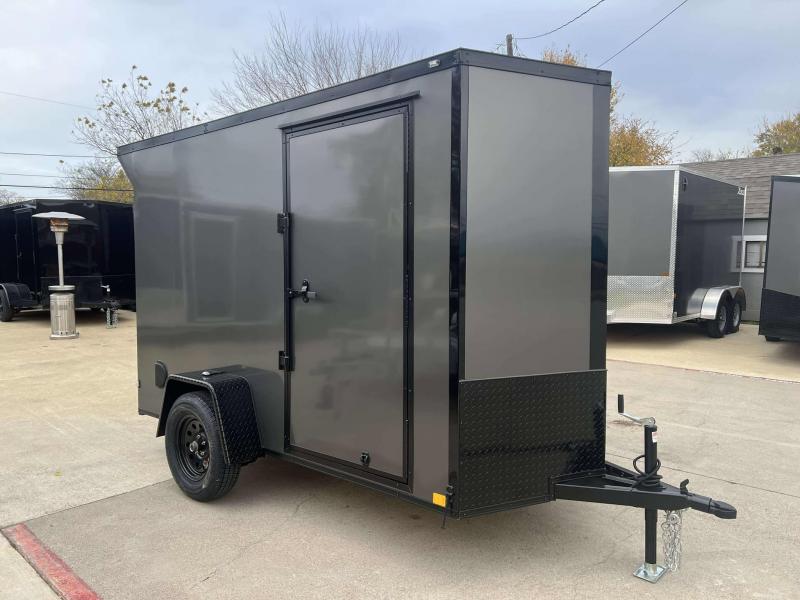 2025 New 5X10 SA Screwless Enclosed Trailer | Blackout | Spoiler Package | E-Tracks | .08 Polycor