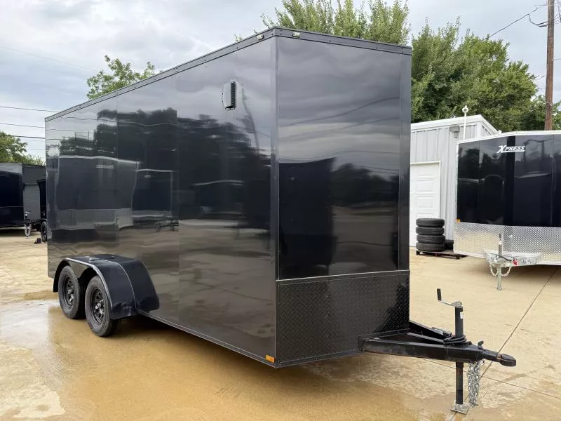 2024 Used 7x16 TA UTV Screwless Enclosed Trailer | 7'6" Interior | E-Tracks | .08 Polycor 