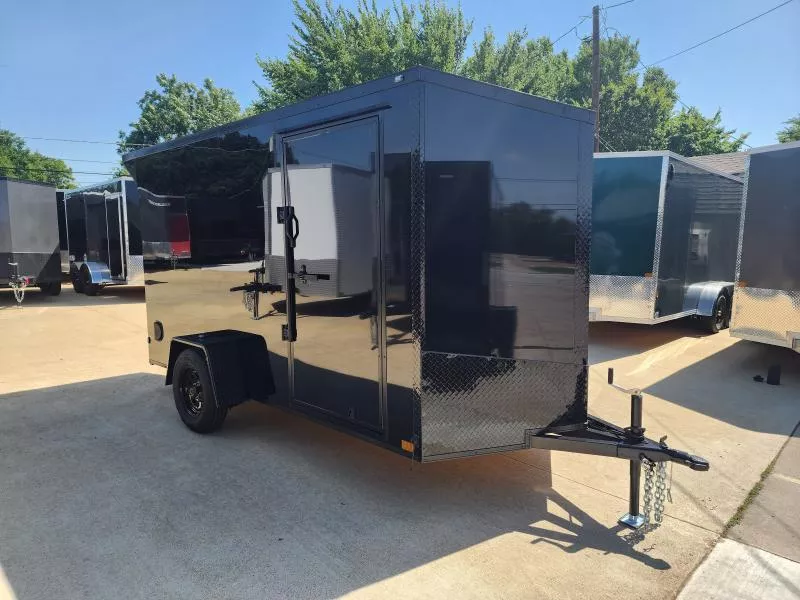 2026 New 6x12 SA Screwless Enclosed Trailer | Blackout | Spoiler Package | .08 Polycor