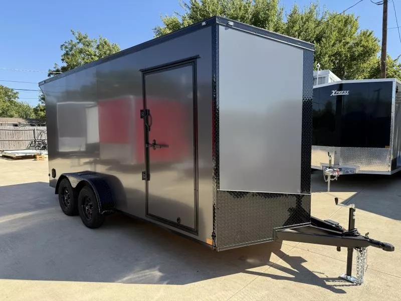 2026 New 7x16 TA Screwless Enclosed Trailer | Blackout | Spoiler Package | 7' Interior | .08 Polycor | 848