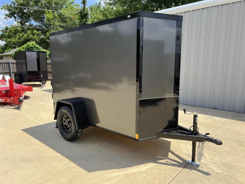 2024 New 4x8 SA Screwless Enclosed Trailer | Blackout | Spoiler Package | .08 Polycor | Stabilizer Jacks