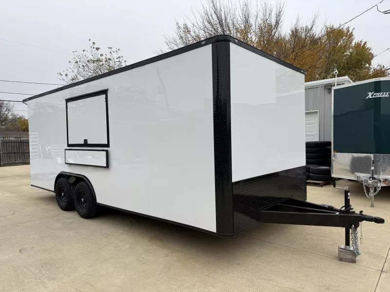 2026 New 8.5x20 TA3 Screwless Vending Enclosed Trailer | Blackout | Spoiler Package | 7' Interior | Dexter Axles | .08 Polycor | 928