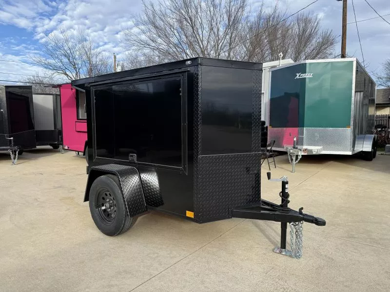 2026 New 4x6 SA Screwless Enclosed Farrier Trailer | Blackout | Spoiler Package | .08 Polycor | Barn Doors | 4'6" Interior | 944