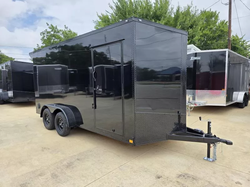 2026 New 7x16 TA Screwless Enclosed Trailer | Blackout | Spoiler Package | 7' Interior | .08 Polycor