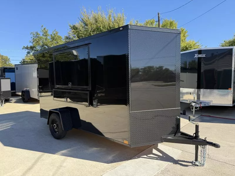 2026 New 6x12 SA Screwless Vending Enclosed Trailer | Blackout | Spoiler Package | .08 Polycor | 889